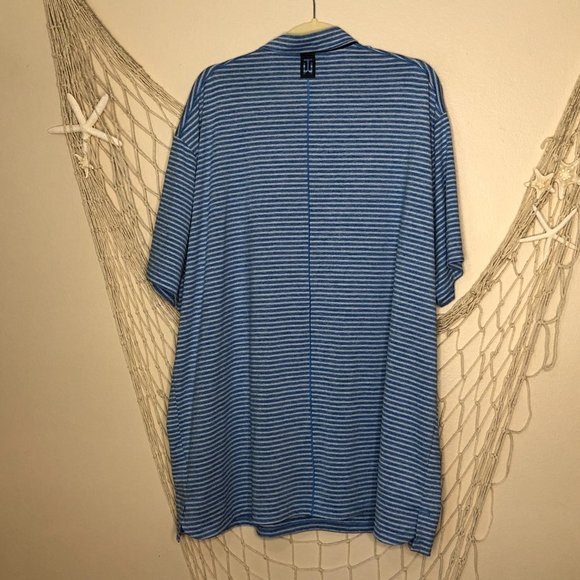 NIKE Dri-FIT ADV Tiger Woods Turquoise Stripe Golf Polo Shirt XXL - Picture 10 of 12